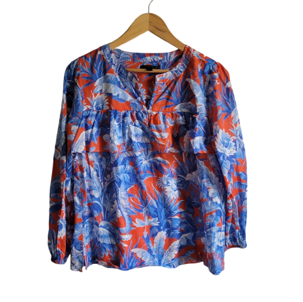 J.CREW Rio Ruffle Bust Lightweight Pullover Small